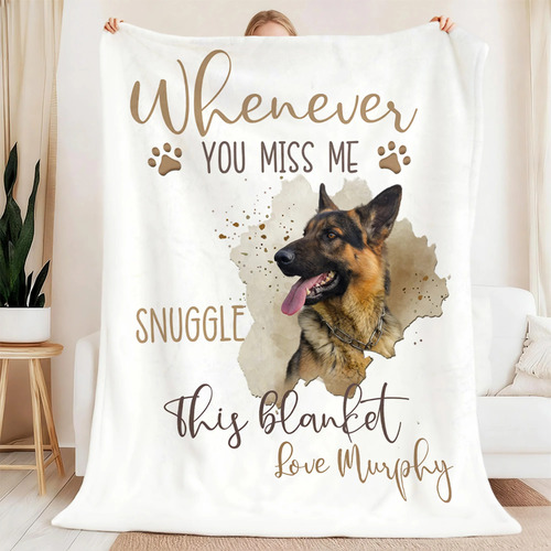 personalized pet photo fleece throw blanket
