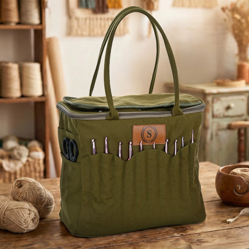 multi-pocket knitting bag, birthday gift for craft lovers